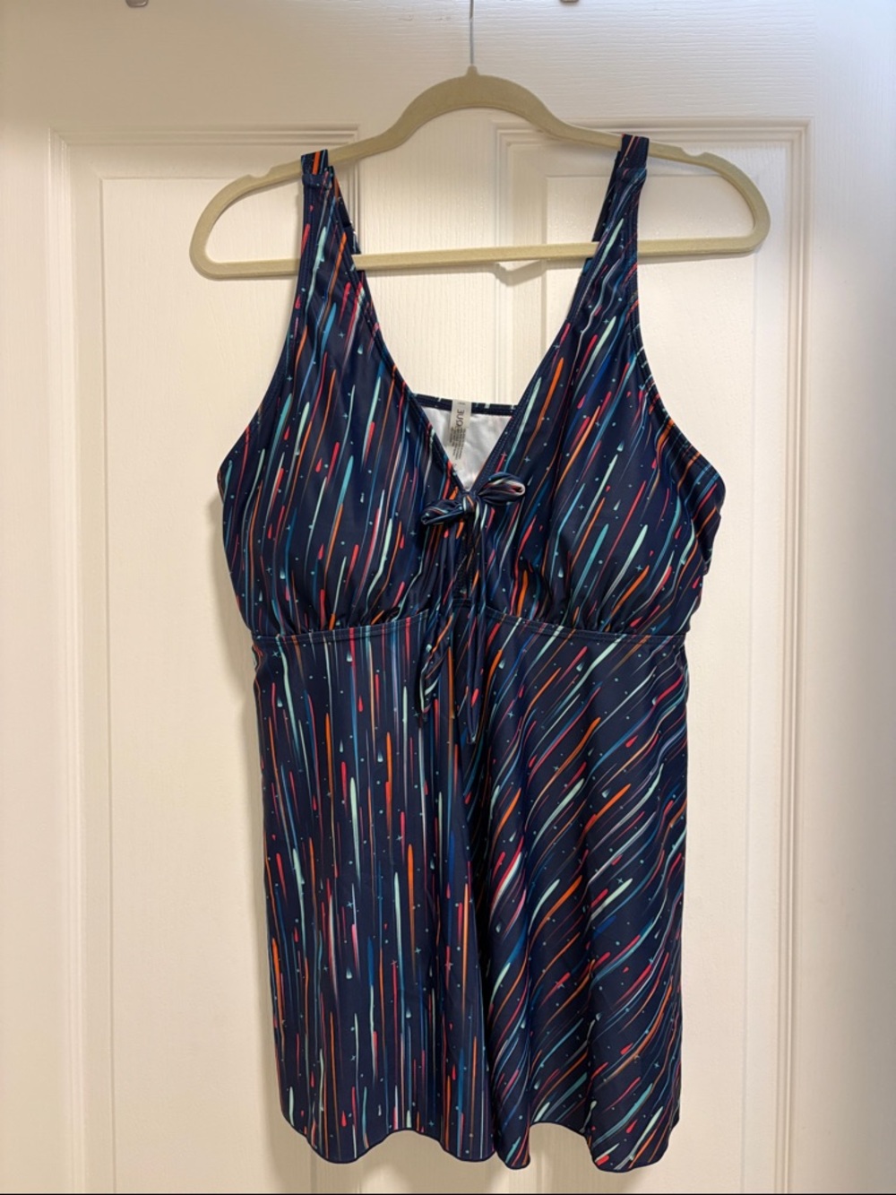 Younique Navy Multicolor Stripe Tankini Swim Top
